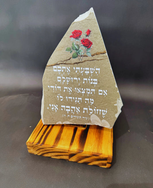 "השבעתי אתכם בנות ירושלם אם תמצאו את דודי מה תגידו לו שחולת האהבה אני"